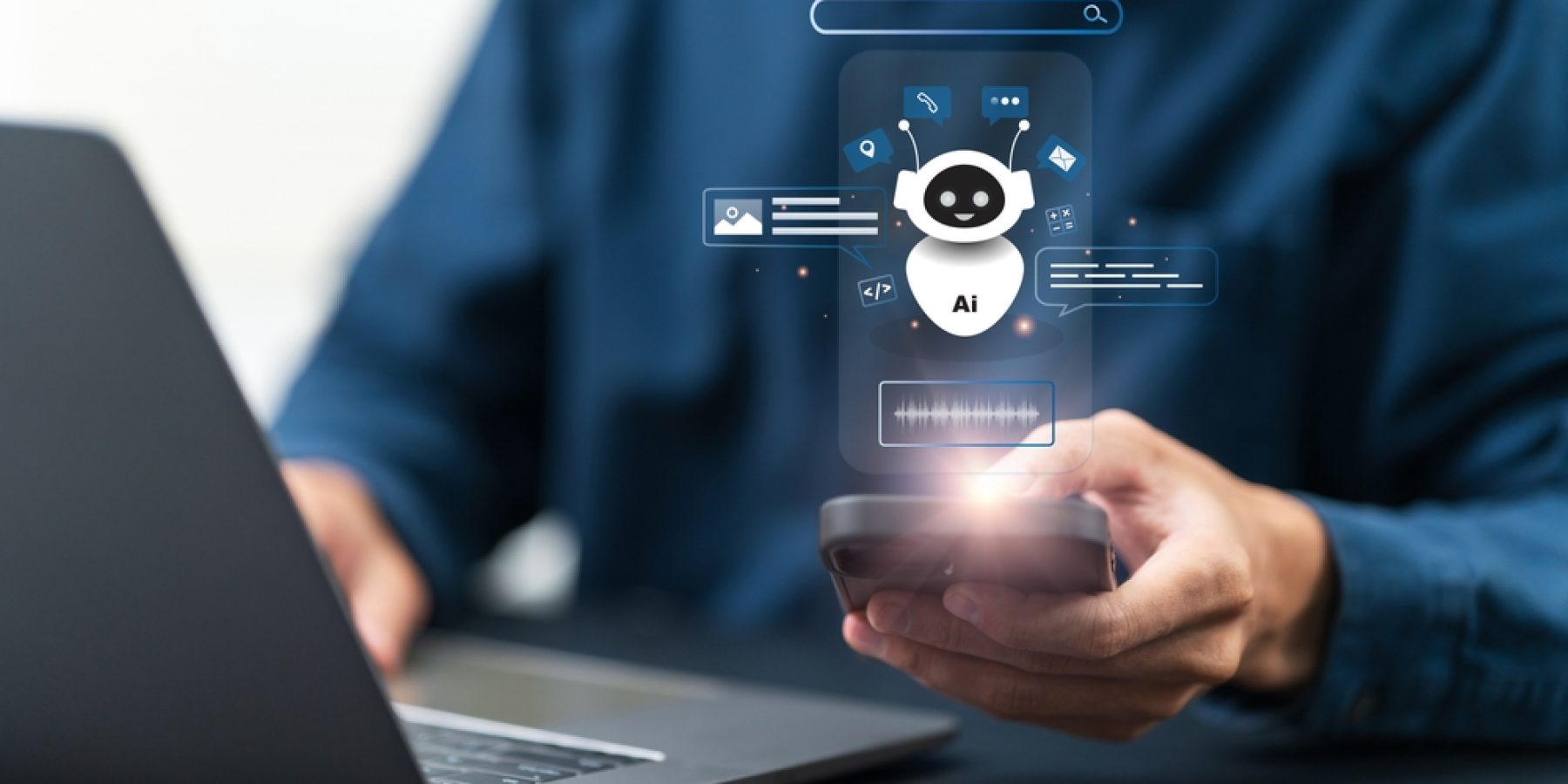 Ai,Agent,And,Generative,Artificial,Intelligence,Concept.,Businessman,Using,Ai