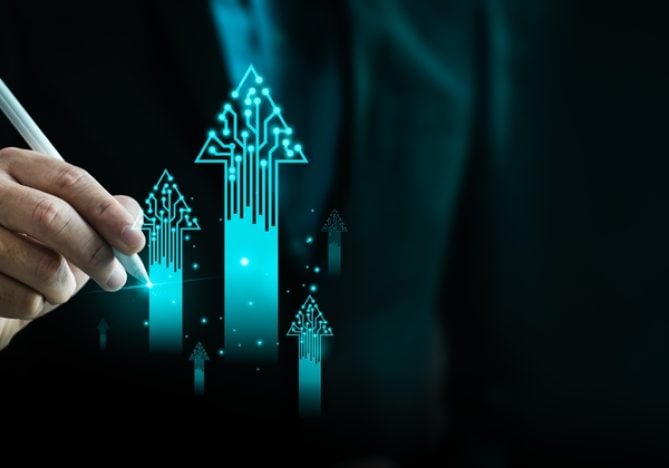 Businessman,Using,Digital,Pen,To,Create,Futuristic,Virtual,Arrows,Symbolizing