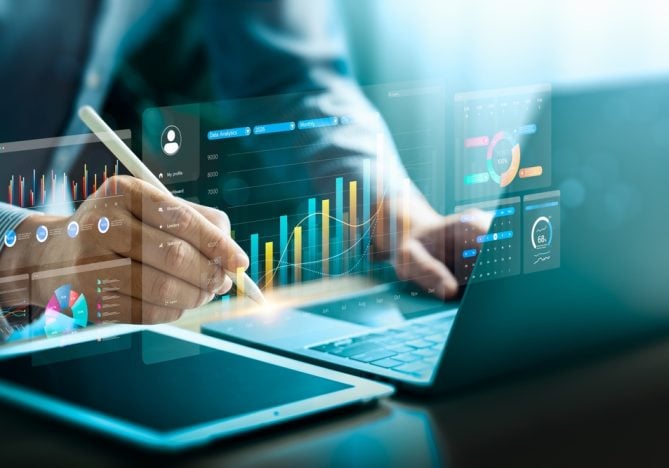 Financial,Data,Visualization,With,Digital,Charts,And,Analytics,Dashboard,,Showing