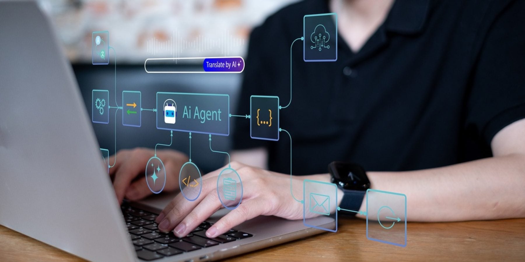 Person,Using,Ai,Agent,Workflow,Automation,System,Technology,Innovation,Data